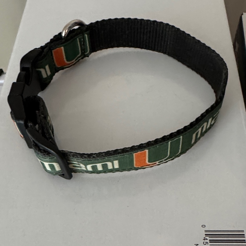 University of Miami Dog Collar with Black Strap